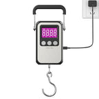 Klau Portable Rechargeable 60 kg / 120 lb Heavy Duty Hanging Scale Luggage Scales with Wide Handle Black for Home Farm Hunting Outdoor