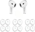 6 Pairs Ear Cover for AirPods 4,Anti Slip Ear Skin Tips Accessories Sport Ultra Thin Slim Soft Silicone Ear Tips Earbuds Gel Cover Compatible with AirPods 4th Generation (White)