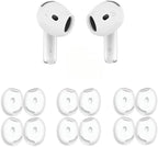 6 Pairs Ear Cover for AirPods 4,Anti Slip Ear Skin Tips Accessories Sport Ultra Thin Slim Soft Silicone Ear Tips Earbuds Gel Cover Compatible with AirPods 4th Generation (White)