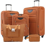 Lightweight Expandable Softside Luggage Sets 3 Piece, Large Capacity Travel Suitcase with Spinner Wheel, TSA Lock, Easy Access Design and Adjustable Telescoping Handle (Orange)