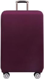 Morbuy Luggage Cover for Suitcase, Modern Solid Color Business Suitcase Cover Protector Fit 18-32 Inch Luggage, Baggage Covers with Zipper for Travel (M(22-24inch suitcase),Deep Purple)