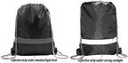 BeeGreen 30 Pieces Black Drawstring Backpacks Bulk Cinch Bags, Reflective String Backpacks DIY for Gym Sport Trip