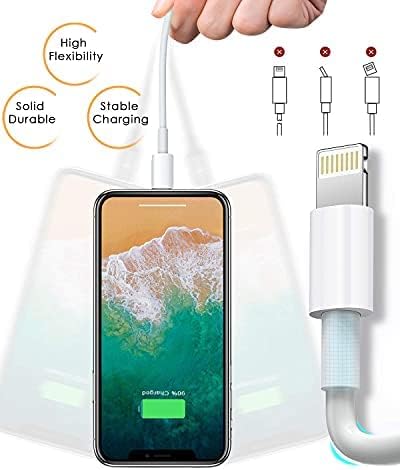 4 Pack [Apple MFi Certified] Apple Charging Cables 1ft, iPhone Chargers Lightning Cable 1 Foot, Fast iPhone Charging Cord for iPhone 14/14Pro/13/13Pro/12/11/11Pro/11Max/ X/XS/XR/XS Max/8, ipad(White)