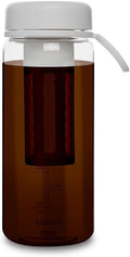 watchget Cold Brew Coffee Maker Travel Tumbler with Soft Silicone Handle Portable Iced Coffee & Tea Infuser with Airtight Lid Cold Brew Travel Cup 20oz/600ml White