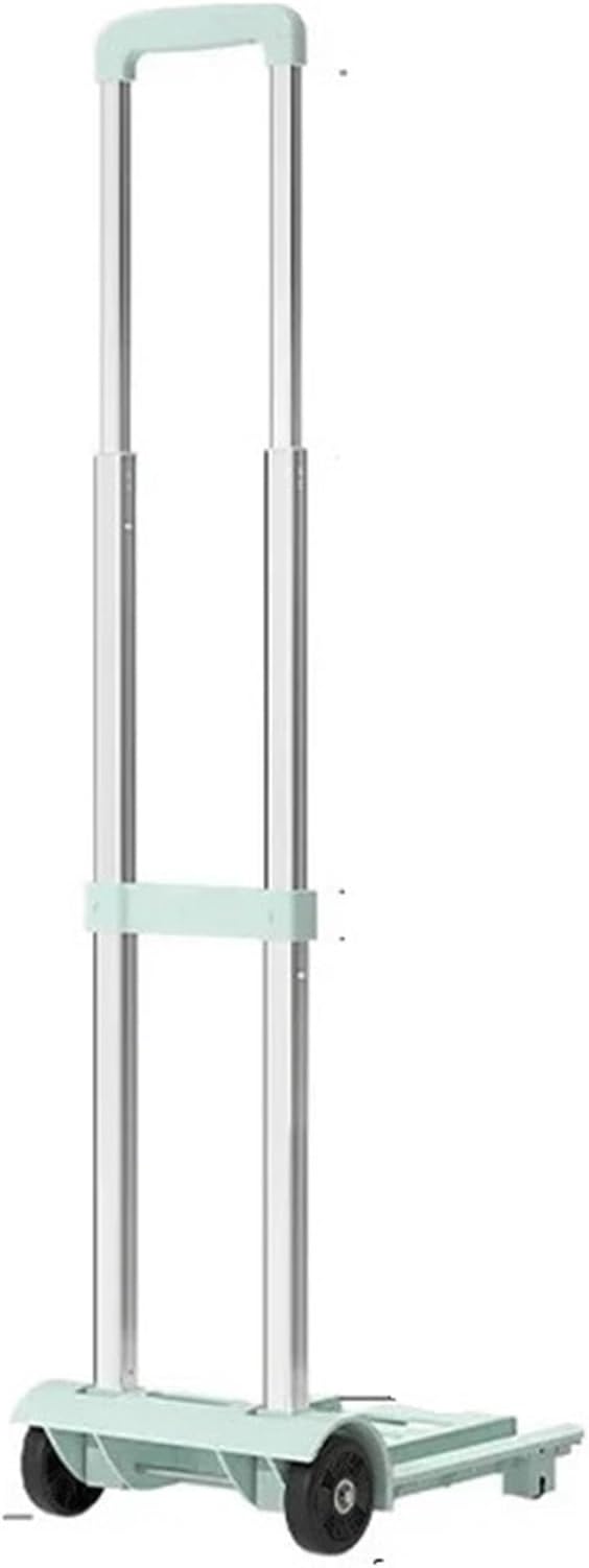 Portable Lightweight Hand Truck for Luggage Adjustable Utility Cart 4Wheel Aluminum Folding Shopping Trolley Stair Climber Outdoor Express Cart for Suitcases & Storage