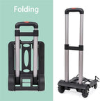 Heavy Duty Folding Hand Truck Portable Trolley Cart for Luggage & Shopping Foldable Sack Wheel Barrow for Home Use Travel & Moving Lightweight Design
