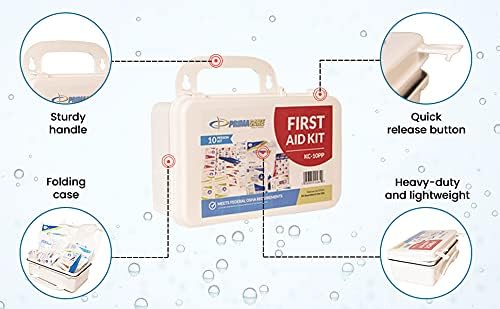 Primacare KC-25PP 25 Person Compact First Aid Kit with 157 Pieces Emergency Medical Supplies, Portable Kits for Home, School and Office, Wall Mount, 10x7x3 inches