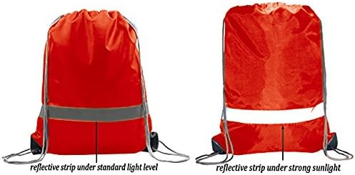 BeeGreen 30 Pieces Red Drawstring Bags Bulk String Backpacks, Cinch Sacks for Gym Sport Trip, Reflective Strips DIY for Women and Men