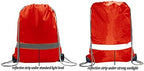 BeeGreen 20 Pieces Red Drawstring Backpacks Bags Bulk, String Bags Reflective Cinch Sack, DIY Blank Drawstring Bags for Women and Men