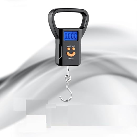Luggage Weighing Scale, Portable, 50 KG, Hook Type with Digital LED Screen, Tare Function, Auto Power Off, Data Look Function, Over Load & Low Battery Indicator (Black) & Without Battery