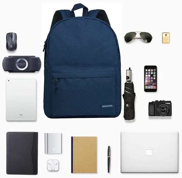 SUPACOOL Casual Laptop Backpack for Men and Women, Backpack for College, USB Charging Port, Lightweight Pack Back(Navy blue)