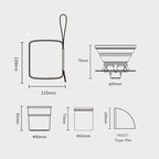 Portable Pour Over Coffee Maker Set with Carrying Case, Collapsible Silicone Dripper, 304 Stainless Steel Filter Cup, V60 Compatible, Black, Outdoor Camping Travel Kit (Black with Cone Filter)