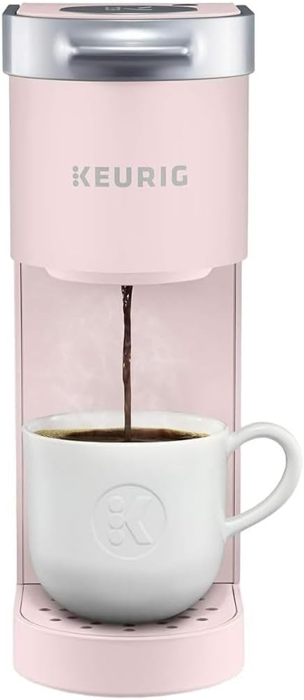 Keurig K-Mini Single Serve Coffee Maker with 6-12Oz Cup Sizes, Quick Brewing, and Removable Drip Tray (Dusty Rose, Renewed)