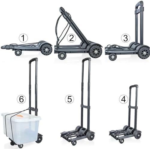 Heavy Duty Folding Hand Truck Portable Trolley Cart for Luggage Shopping Home Office & Garden Compact Foldable Sack Wheel Barrow (32x25x93cm)