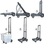 Heavy Duty Folding Hand Truck Portable Trolley Cart for Luggage Shopping Home Office & Garden Compact Foldable Sack Wheel Barrow (32x25x93cm)