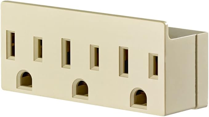 Leviton R53-697-I Three Outlet Grounded Adapter Ivory