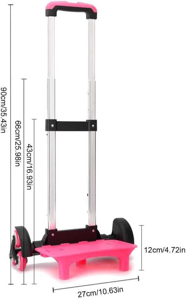 6 Backpack Trolley Foldable Cart with Telescopic Handle Luggage Travel Hand for School Bags Foldable with