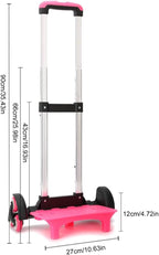 6 Backpack Trolley Foldable Cart with Telescopic Handle Luggage Travel Hand for School Bags Foldable with