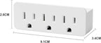 3 Outlet Adapter Extender, 3 Way Grounded Plug Splitter, 1 to 3 Plug outlet splitter, White, 4PACK
