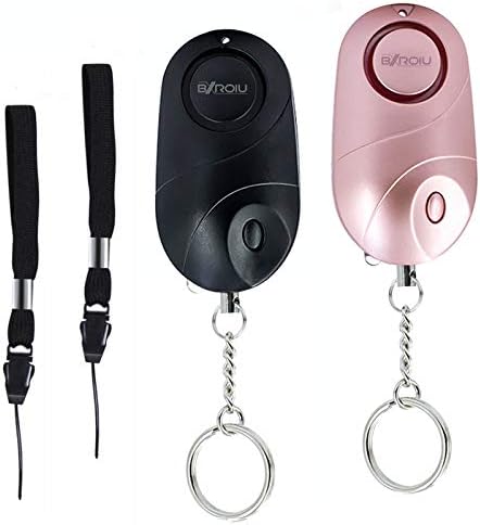 Personal Alarm Siren Emergency Self Defense Security with LED Lights Safety Alarm for Women Kids and Elders (Rose Gold + Black)