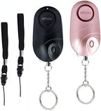 Personal Alarm Siren Emergency Self Defense Security with LED Lights Safety Alarm for Women Kids and Elders (Rose Gold + Black)