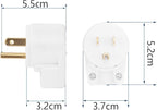 ETL Listed 90 Degree USA Canada Male Plug Nema 5-15P 3 Pole Angle DIY Plug, 15A 125V USA 3Pin Right Angle AC Plug, Nema 5-15P Angled Rewireable AC Plug White