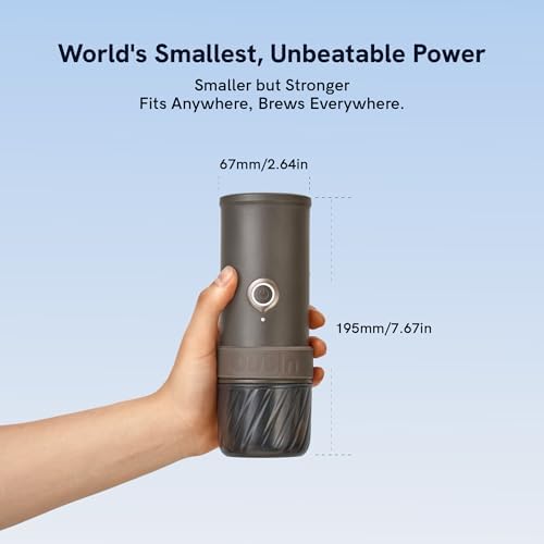 OutIn Mino with Fino, Portable Electric Espresso Machine with Portable Electric Coffee Grinder (Brown & Brown)