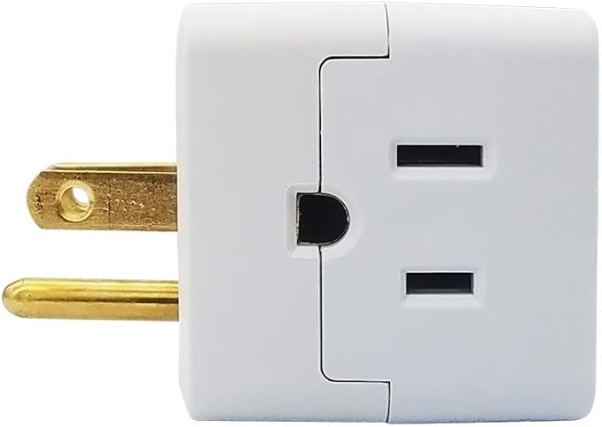 Uninex PS36 3-Outlet Grounded Plug Cube Taps, Extra-Wide Adapter Spaced, Easy Access, Compact, ETL Listed, 4-Pack