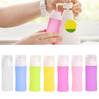 Tvoip 5Pcs 38ml /1.28oz Silicone Refillable Bottle Portable Mini Traveler Packing Bottle Press Bottle(Random Color)