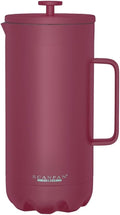 Scanpan to GO French Press Coffee Maker 1.0L, Persian Red - Serves 8 Cups - 18/8 Food Grade Stainless Steel, Drip-Free Spout - Scratch-Free Coating - Dishwasher Safe