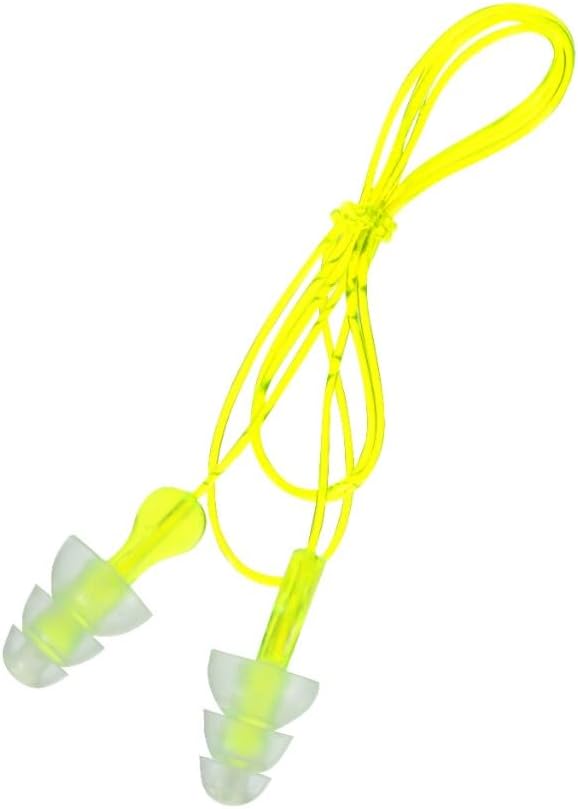 Peltor Sport Tri-Flange Corded Reusable Earplugs Noise Reduction Rating, 26 dB, Comfortable Fit, Ideal for Range, Shooting & Hunting, Washable and Corded, Neon Yellow (97317-10C) 3 Count (Pack of 10)