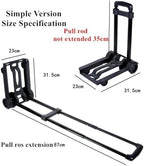 Heavy Duty Foldable Hand Trolley Cart Portable Folding Truck for Travel Luggage Shopping Camping & Garden Use Sack Wheel Barrow (Black)