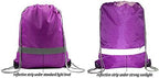BeeGreen 20 Pieces Purple Drawstring Backpacks Bulk, Draw String Bags for Gym Sport, Reflective Cinch Blank Bag