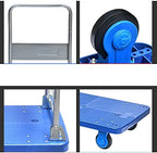 Heavy Duty Foldable Hand Trolley Cart with Quiet Wheels Flatbed Platform Hand Truck for Moving High Weight Capacity Ideal for Factories and Shops Portable Handcart.