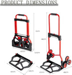 Heavy Duty Folding Hand Truck Trolley 80KG Capacity Multi Purpose Sack Barrow for Luggage Travel Moving Office & Auto Use Portable & Foldable Red Cart