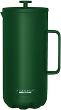 Scanpan to GO French Press Coffee Maker 1.0L, Forest Green - Serves 8 Cups - 18/8 Food Grade Stainless Steel, Drip-Free Spout - Scratch-Free Coating - Dishwasher Safe