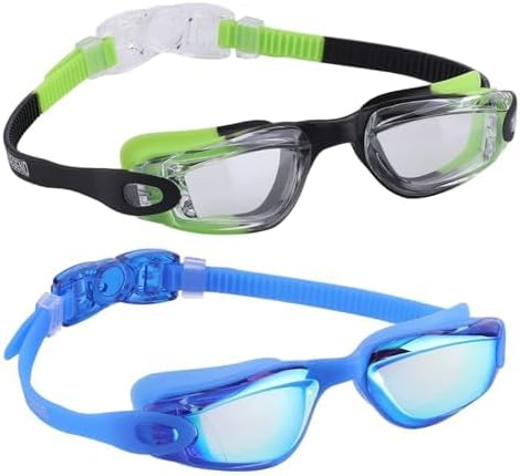 Aegend Swim Goggles for Kids Youth 3-14 Anti-Fog Anti-UV Comfort Fit Goggles for Swimming