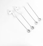 4 Pair Wireless Earbuds Anti-Lost Straps Wireless Ear Buds Clip Holder Protector Lanyard Chain Earrings for Apple AirPods Echo Buds Bluetooth Headphones ENC In-ear Earphones Needn't Ear Hole