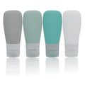 Silicone Travel Bottles, Leak Proof Squeezable Refillable Travel Accessories Toiletries Containers Travel Size Cosmetic Tube for Shampoo Lotion Soap Liquids (2oz Grey/blue/white/green)
