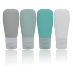 Silicone Travel Bottles, Leak Proof Squeezable Refillable Travel Accessories Toiletries Containers Travel Size Cosmetic Tube for Shampoo Lotion Soap Liquids (2oz Grey/blue/white/green)