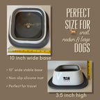 No Spill Dog Water Bowl with Silicone Mat - Spill Proof Slow Drinking Bowl for Home, Car & Travel - Mess-Free Water Bowl for Dogs