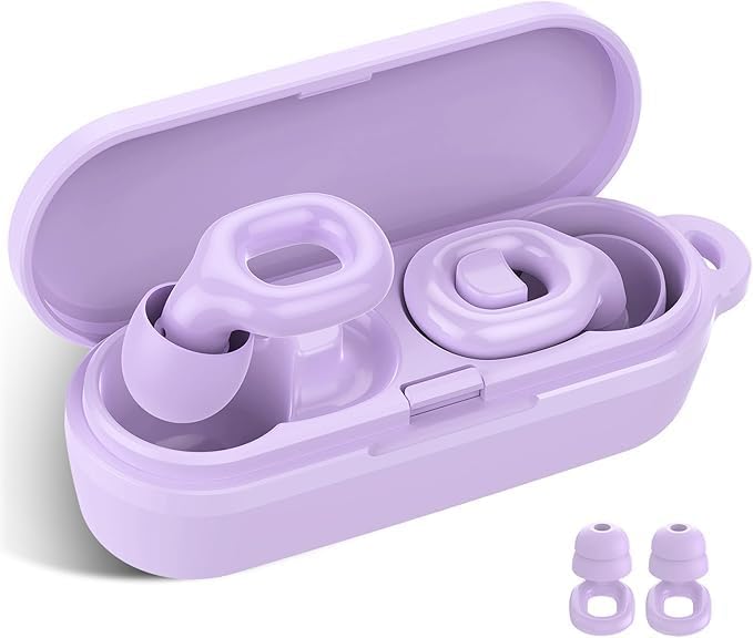 Ear Plugs for Sleeping 35dB Noise Cancelling Silicone Earplugs Single and Double Layer Tips for Side Sleepers Reusable Travel Work Study