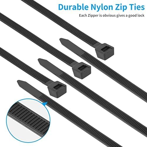 Armpow 18 inch Black Zip Ties Heavy Duty 500 PACK, 200 LBS Ultra Exclusive Strong Plastic Wire Ties, Large Cable Ties Extra Long Tie Wraps, Indoor and Outdoor UV Resistant