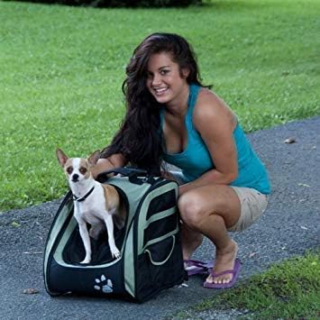 Pet Gear I-GO2 Roller Backpack, Travel Carrier, Car Seat for Cats/Dogs, Mesh Ventilation, Included Tether, Telescoping Handle, Storage Pouch,Sage,Large,PG1240SG