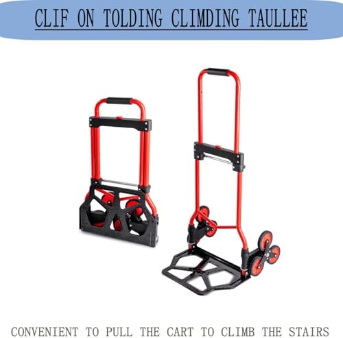 Heavy Duty Folding Hand Truck Trolley 80KG Capacity Multi Purpose Sack Barrow for Luggage Travel Moving Office & Auto Use Portable & Foldable Red Cart