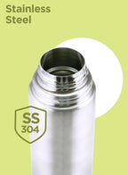 Milton Thermosteel Flip Lid 1000, Double Walled Vacuum Insulated Thermos 1000 ml | 34 oz | 1 Ltr | 24 Hours Hot and Cold Water Bottle with Cover, Stainless Steel, BPA Free,Leak Proof | Silver