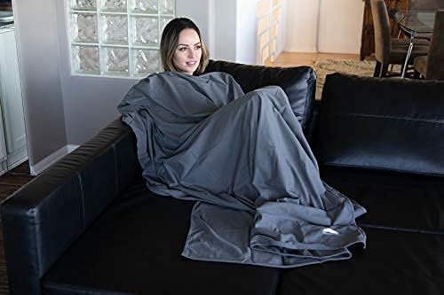 BlueHills Lightweight Travel Blanket Pillows Compact for Two Airplane Traveling Essentials Flight Throws in Bag case with Backpack Clip Compact Large Plane Accessories – Gray and Navy Blue