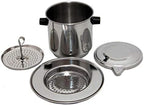 Vietnamese coffee maker filter set, French press style pour-over coffee dripper, Portable 1-cup single-serve reusable coffee press, 8oz medium (1)