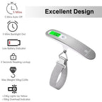 ROTOPATA Digital Luggage Travel Scale with Overweight Warning Function, Portable Handheld Electronic Weighing Scale with Hook, 50kg and Backlit LCD Display Screen Design for Suitcase Baggage