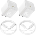 Baseus 45W USB C Charger Block, 2 Pack PPS Fast Charger Type C with USB-C Cable for iPhone 16/15 Series, iPad, Galaxy S24 Ultra and More Series